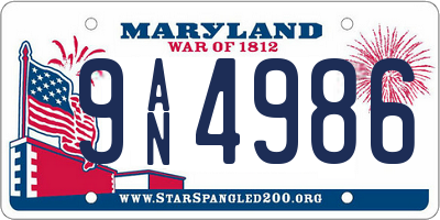 MD license plate 9AN4986