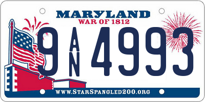 MD license plate 9AN4993