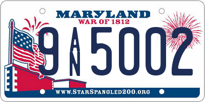 MD license plate 9AN5002