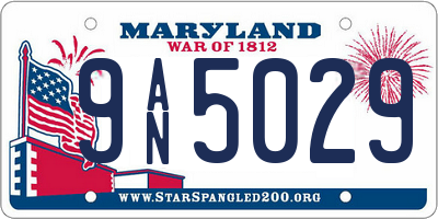 MD license plate 9AN5029