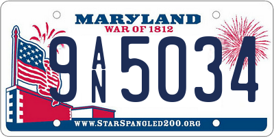 MD license plate 9AN5034