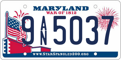 MD license plate 9AN5037