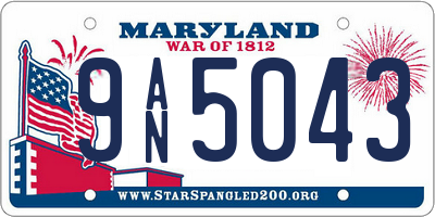 MD license plate 9AN5043