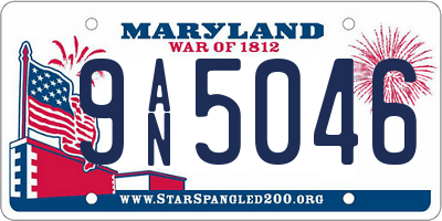 MD license plate 9AN5046