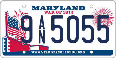 MD license plate 9AN5055