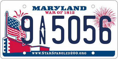 MD license plate 9AN5056