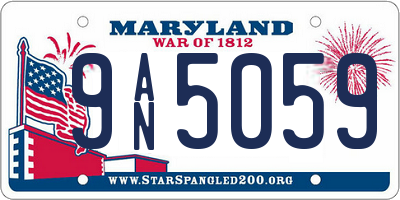 MD license plate 9AN5059