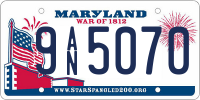 MD license plate 9AN5070