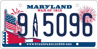 MD license plate 9AN5096