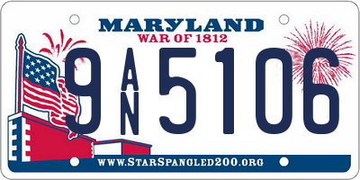 MD license plate 9AN5106