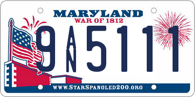 MD license plate 9AN5111