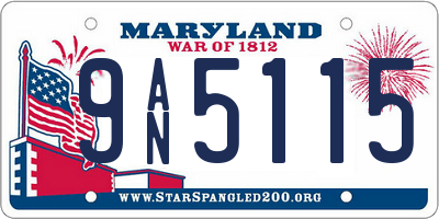 MD license plate 9AN5115