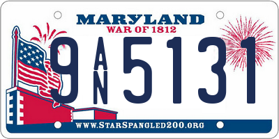 MD license plate 9AN5131