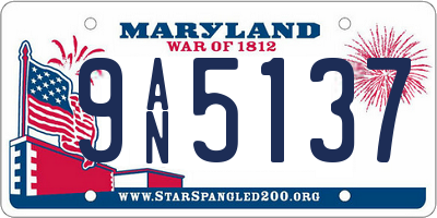 MD license plate 9AN5137
