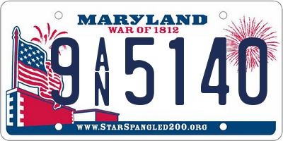 MD license plate 9AN5140