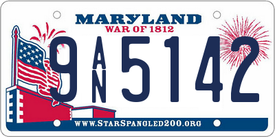 MD license plate 9AN5142