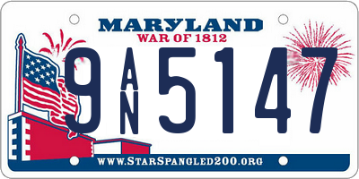 MD license plate 9AN5147