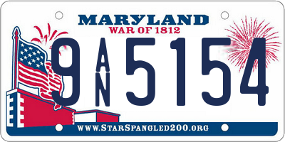 MD license plate 9AN5154
