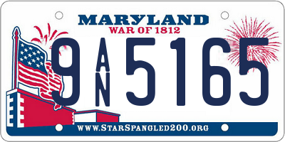 MD license plate 9AN5165
