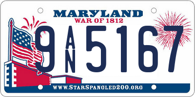 MD license plate 9AN5167