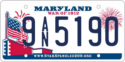 MD license plate 9AN5190