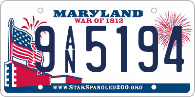 MD license plate 9AN5194