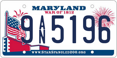 MD license plate 9AN5196