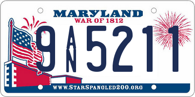 MD license plate 9AN5211