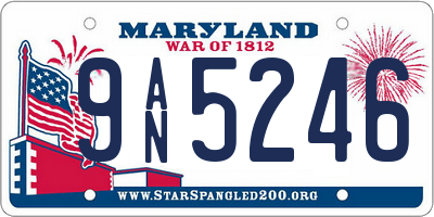 MD license plate 9AN5246