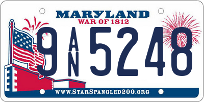MD license plate 9AN5248