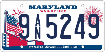 MD license plate 9AN5249