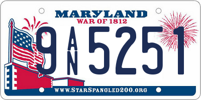MD license plate 9AN5251