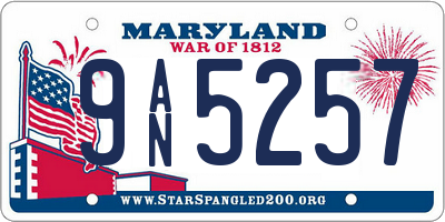 MD license plate 9AN5257