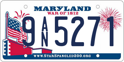MD license plate 9AN5271