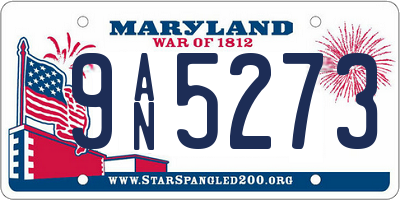 MD license plate 9AN5273