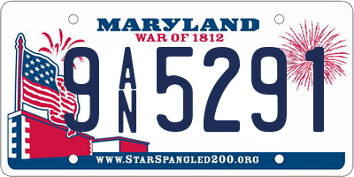 MD license plate 9AN5291