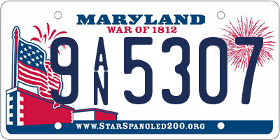 MD license plate 9AN5307