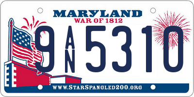 MD license plate 9AN5310