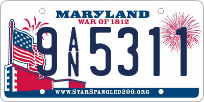MD license plate 9AN5311