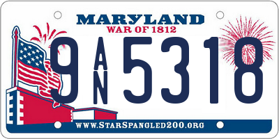 MD license plate 9AN5318
