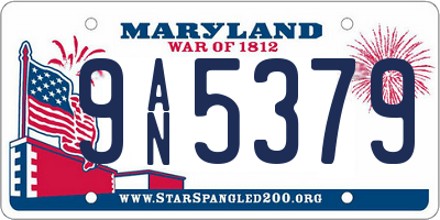 MD license plate 9AN5379