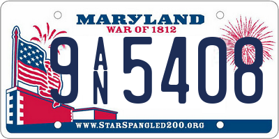 MD license plate 9AN5408