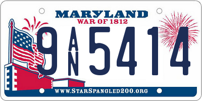MD license plate 9AN5414