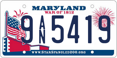 MD license plate 9AN5419