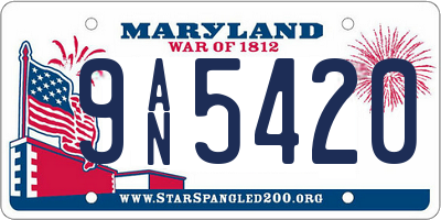MD license plate 9AN5420