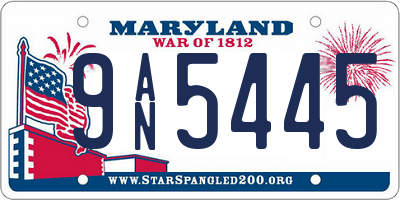 MD license plate 9AN5445