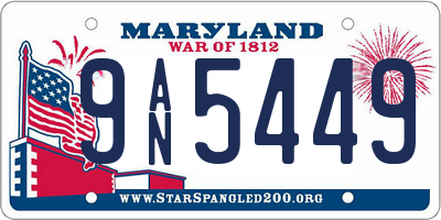 MD license plate 9AN5449