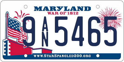 MD license plate 9AN5465