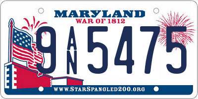 MD license plate 9AN5475