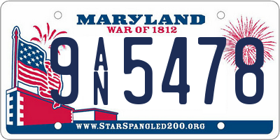 MD license plate 9AN5478